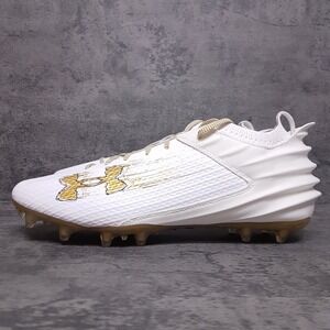 UNDER ARMOUR UA Blur Smoke 2.0 MC Football Cleats Mens Size 14 White‎ Gold